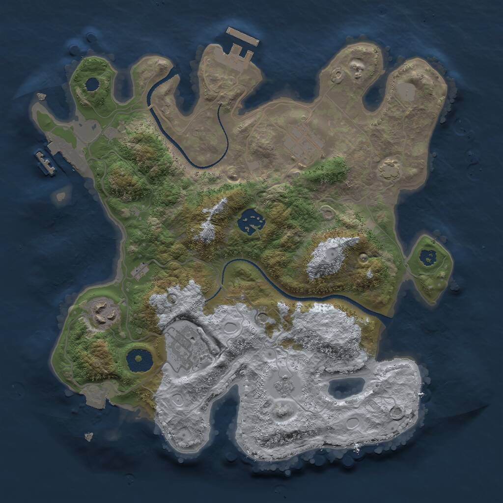 Rust Map: Procedural Map, Size: 3000, Seed: 99273, 10 Monuments