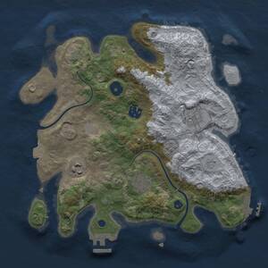 Thumbnail Rust Map: Procedural Map, Size: 3000, Seed: 22766, 10 Monuments