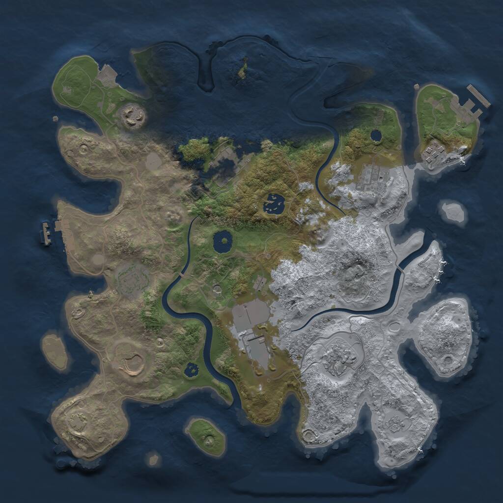 Rust Map: Procedural Map, Size: 3500, Seed: 19491974, 15 Monuments