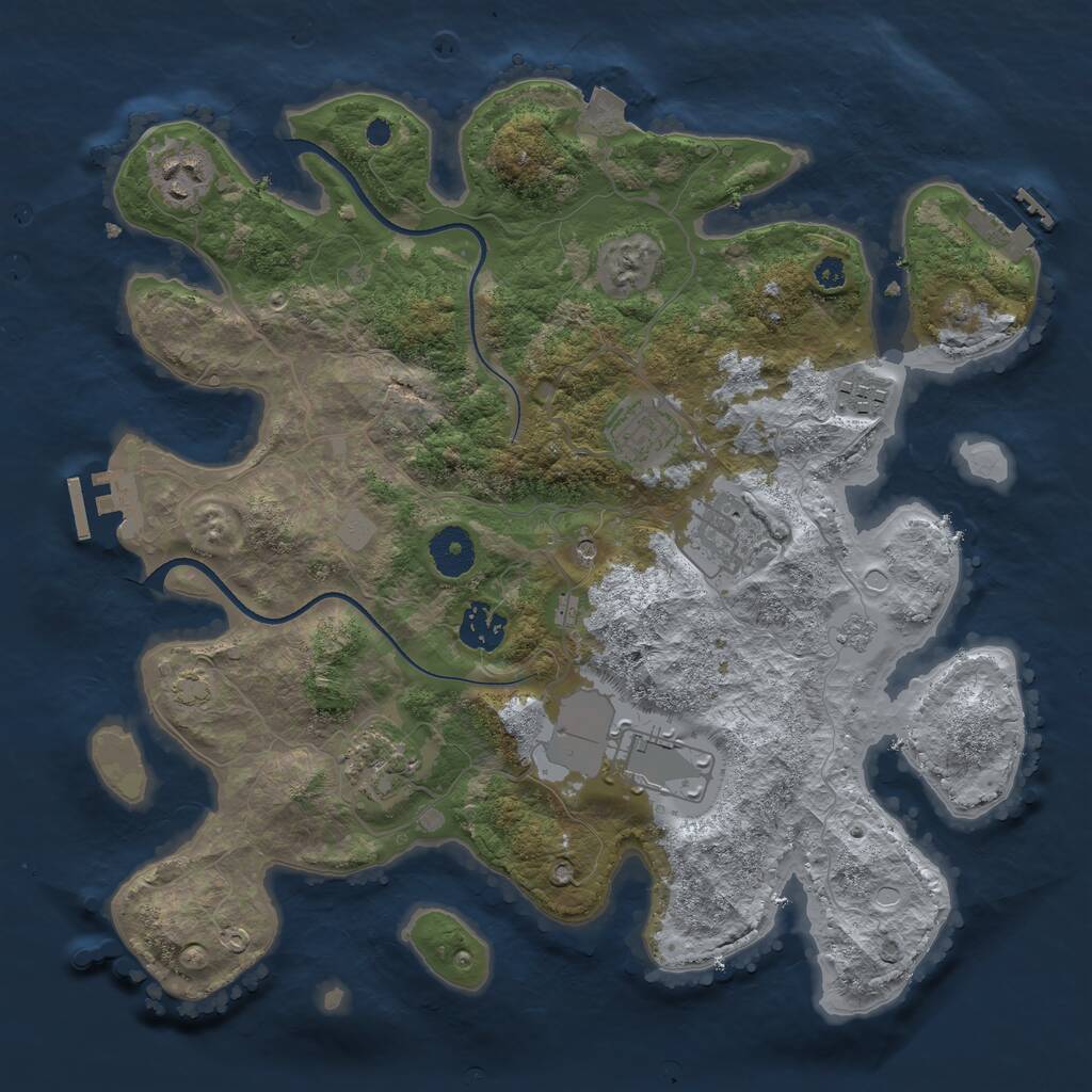 Rust Map: Procedural Map, Size: 3500, Seed: 19491974, 13 Monuments