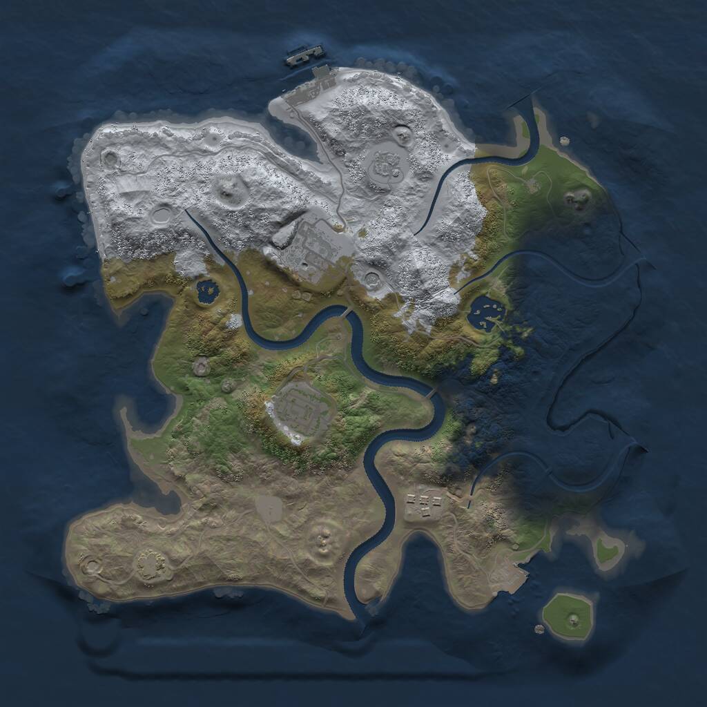 Rust Map: Procedural Map, Size: 3000, Seed: 1830016962, 9 Monuments