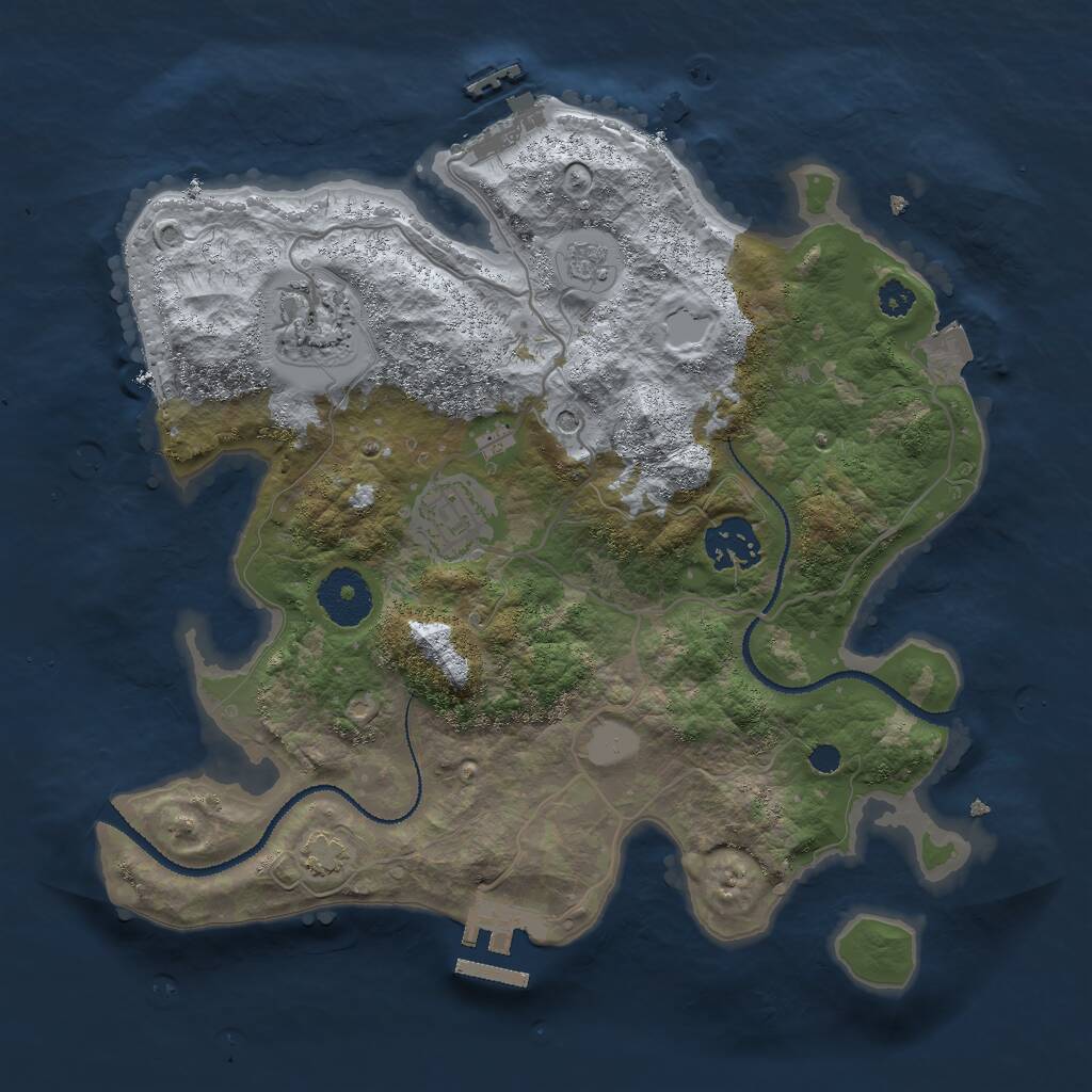 Rust Map: Procedural Map, Size: 3000, Seed: 1830016962, 9 Monuments