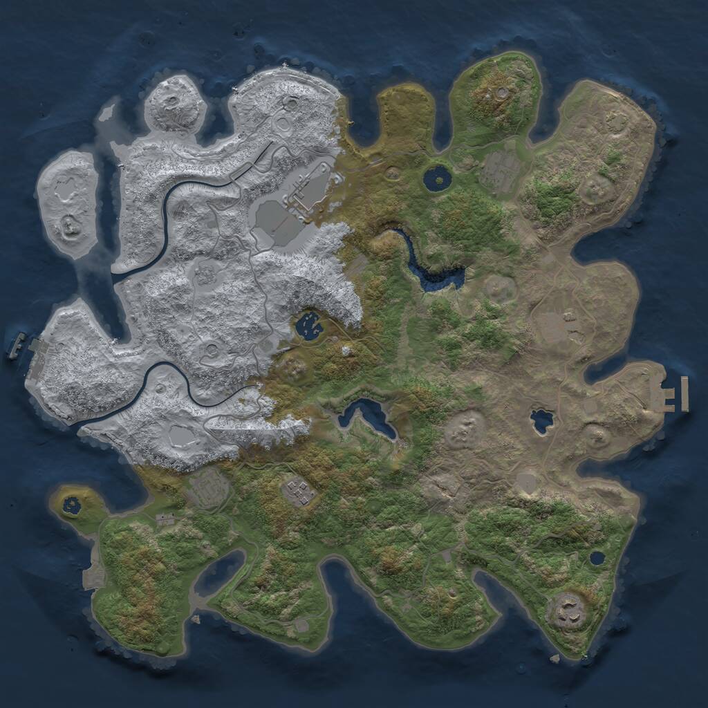 Rust Map: Procedural Map, Size: 4000, Seed: 50402, 13 Monuments