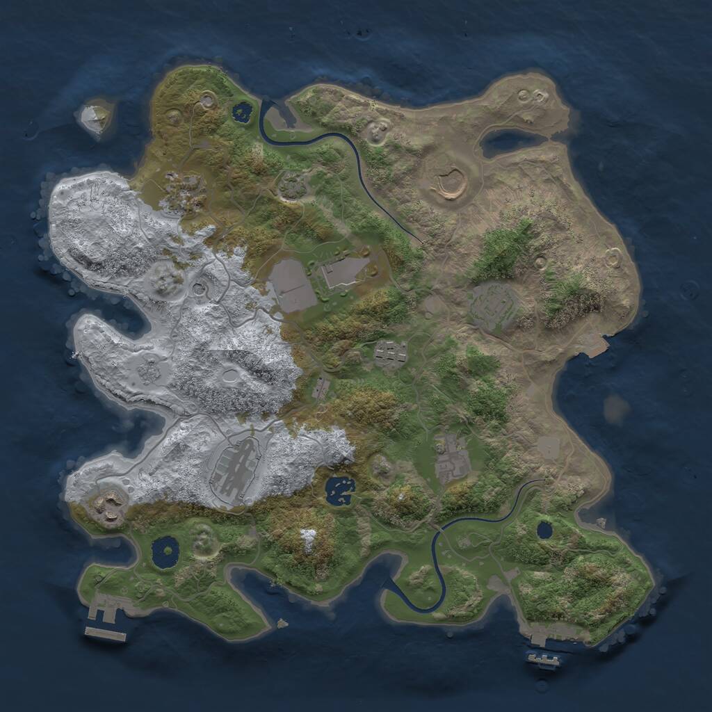 Rust Map: Procedural Map, Size: 3500, Seed: 57211, 15 Monuments