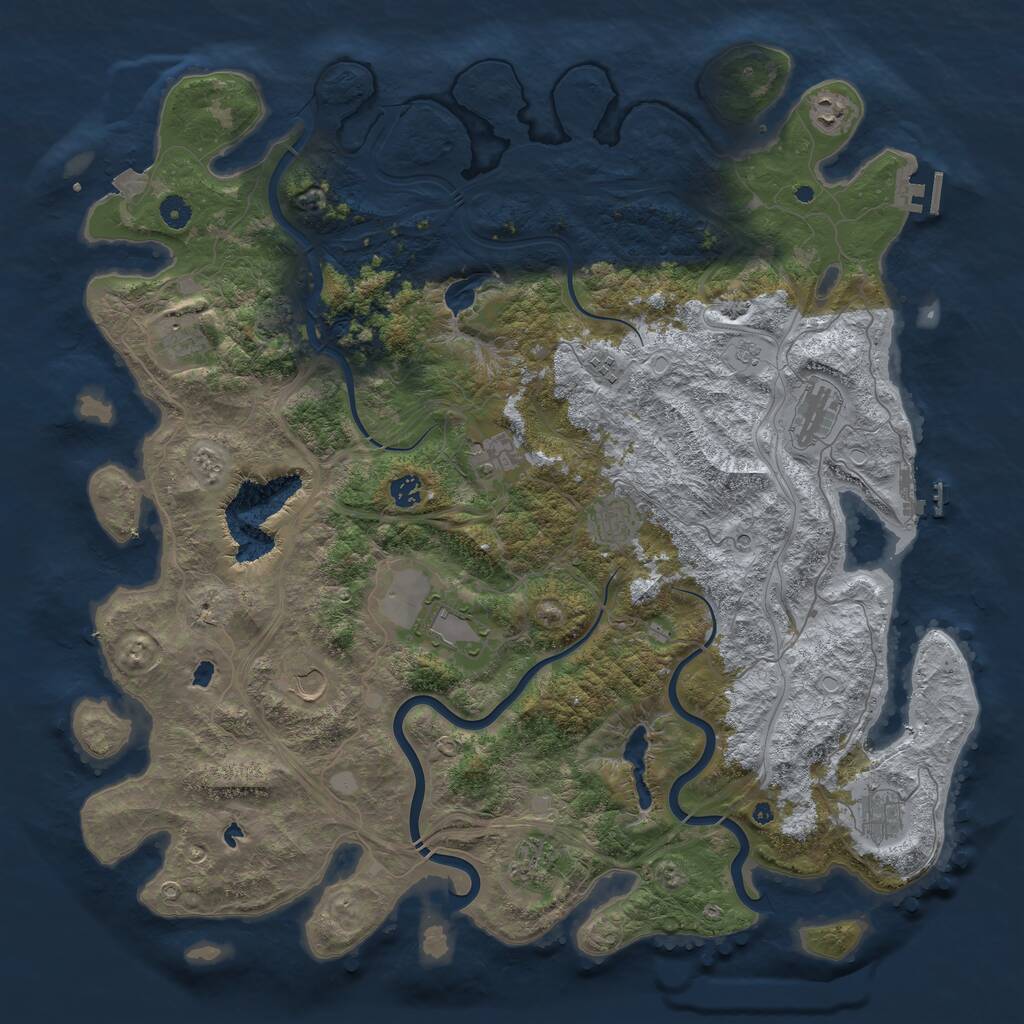 Rust Map: Procedural Map, Size: 4800, Seed: 1762124745, 17 Monuments
