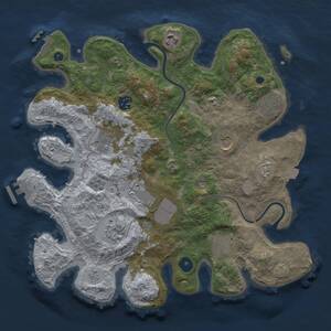 Thumbnail Rust Map: Procedural Map, Size: 3500, Seed: 1010583313, 15 Monuments