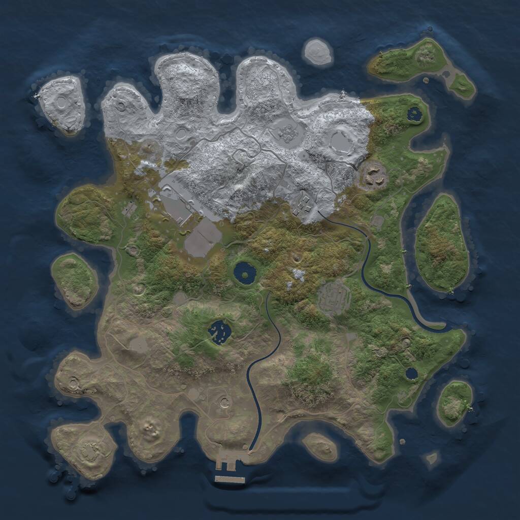 Rust Map: Procedural Map, Size: 3500, Seed: 563291948, 10 Monuments