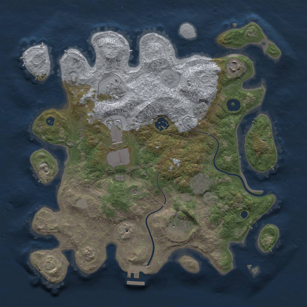 Rust Map: Procedural Map, Size: 3500, Seed: 563291948, 12 Monuments