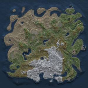 Thumbnail Rust Map: Procedural Map, Size: 4500, Seed: 2112876808, 16 Monuments