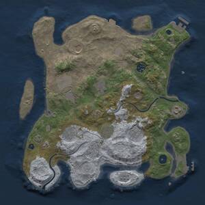 Thumbnail Rust Map: Procedural Map, Size: 3500, Seed: 416113601, 15 Monuments