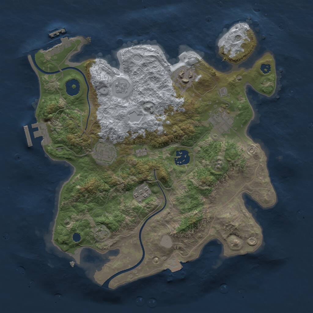 Rust Map: Procedural Map, Size: 3000, Seed: 11348, 10 Monuments