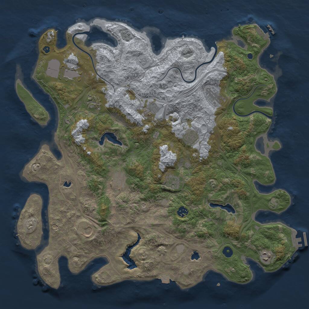 Rust Map: Procedural Map, Size: 4500, Seed: 48421, 17 Monuments