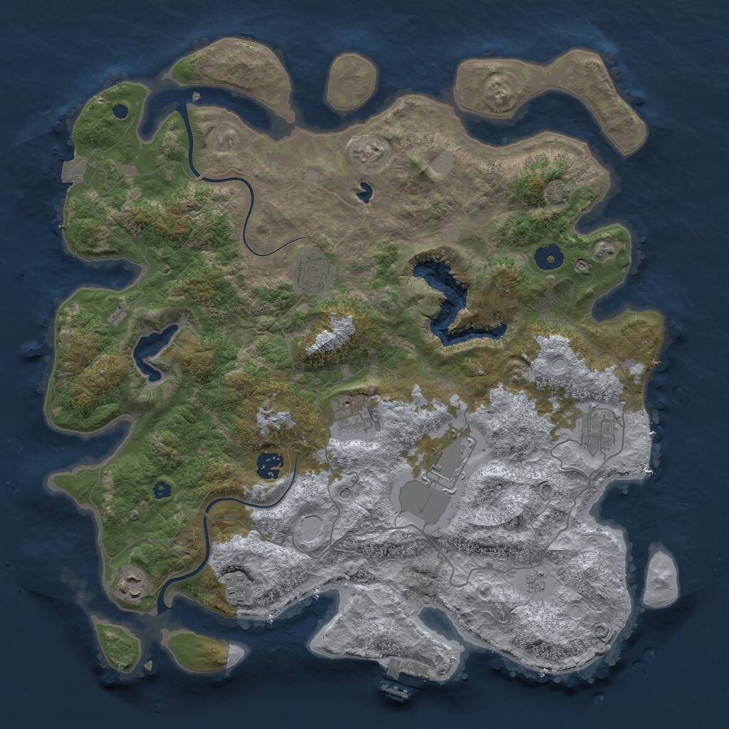 Rust Map: Procedural Map, Size: 4000, Seed: 507810014, 12 Monuments