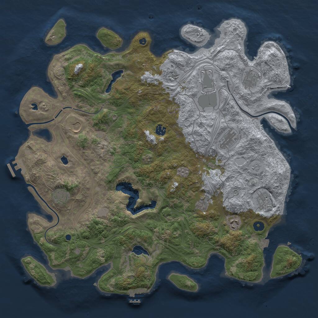 Rust Map: Procedural Map, Size: 4500, Seed: 1787177080, 17 Monuments