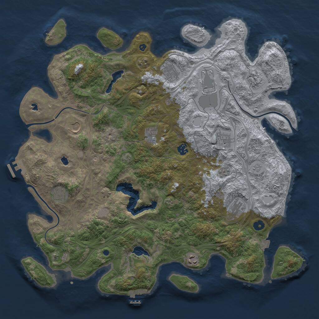 Rust Map: Procedural Map, Size: 4500, Seed: 1787177080, 17 Monuments