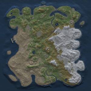 Thumbnail Rust Map: Procedural Map, Size: 3999, Seed: 355054077, 16 Monuments