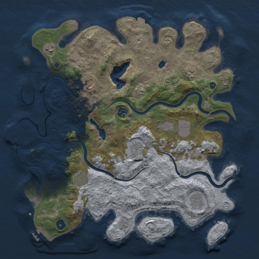 Rust Map: Procedural Map, Size: 4000, Seed: 1369452278, 15 Monuments