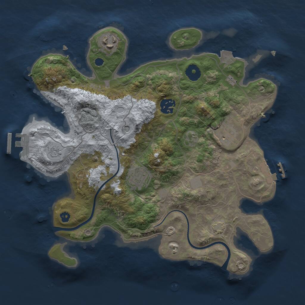 Rust Map: Procedural Map, Size: 2975, Seed: 958139626, 10 Monuments