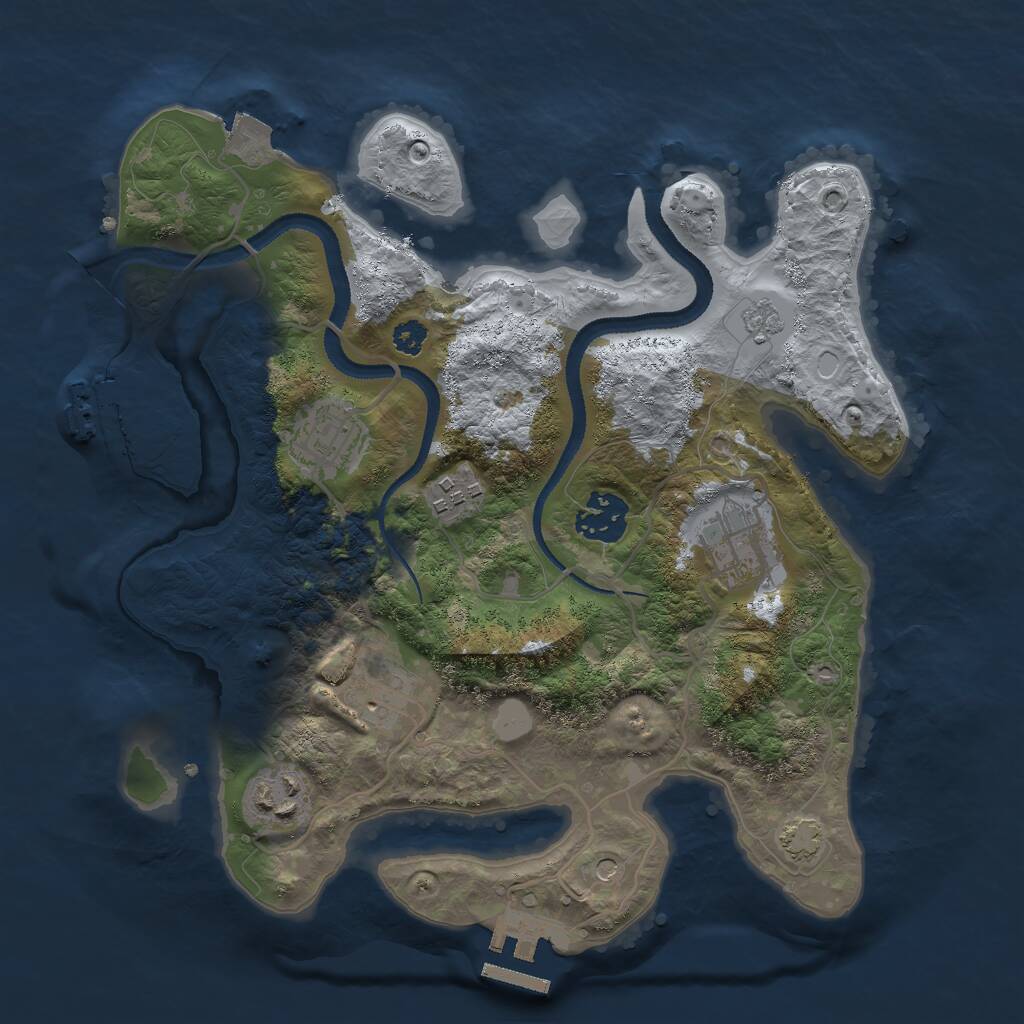 Rust Map: Procedural Map, Size: 3000, Seed: 1477480427, 12 Monuments