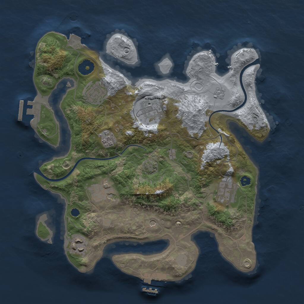 Rust Map: Procedural Map, Size: 3000, Seed: 1477480427, 12 Monuments