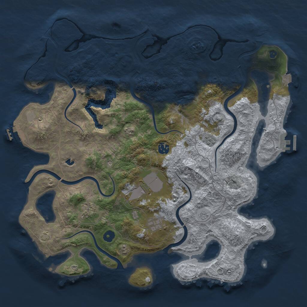Rust Map: Procedural Map, Size: 4050, Seed: 620465182, 11 Monuments