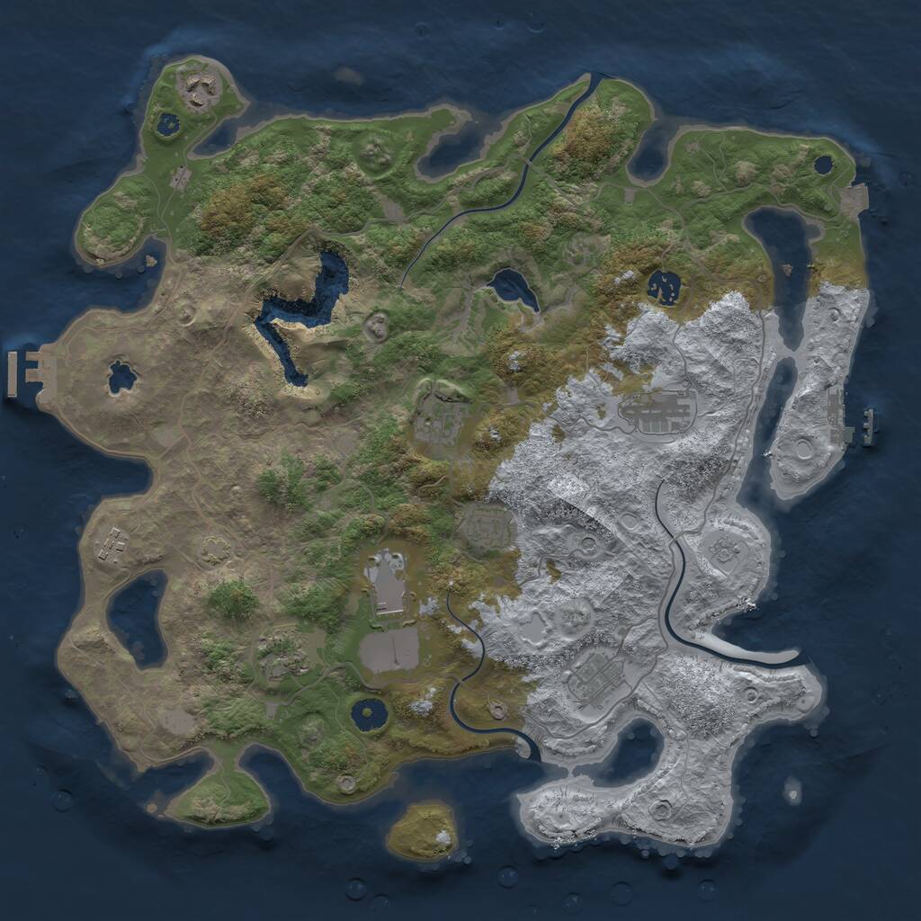 Rust Map: Procedural Map, Size: 4050, Seed: 620465182, 15 Monuments