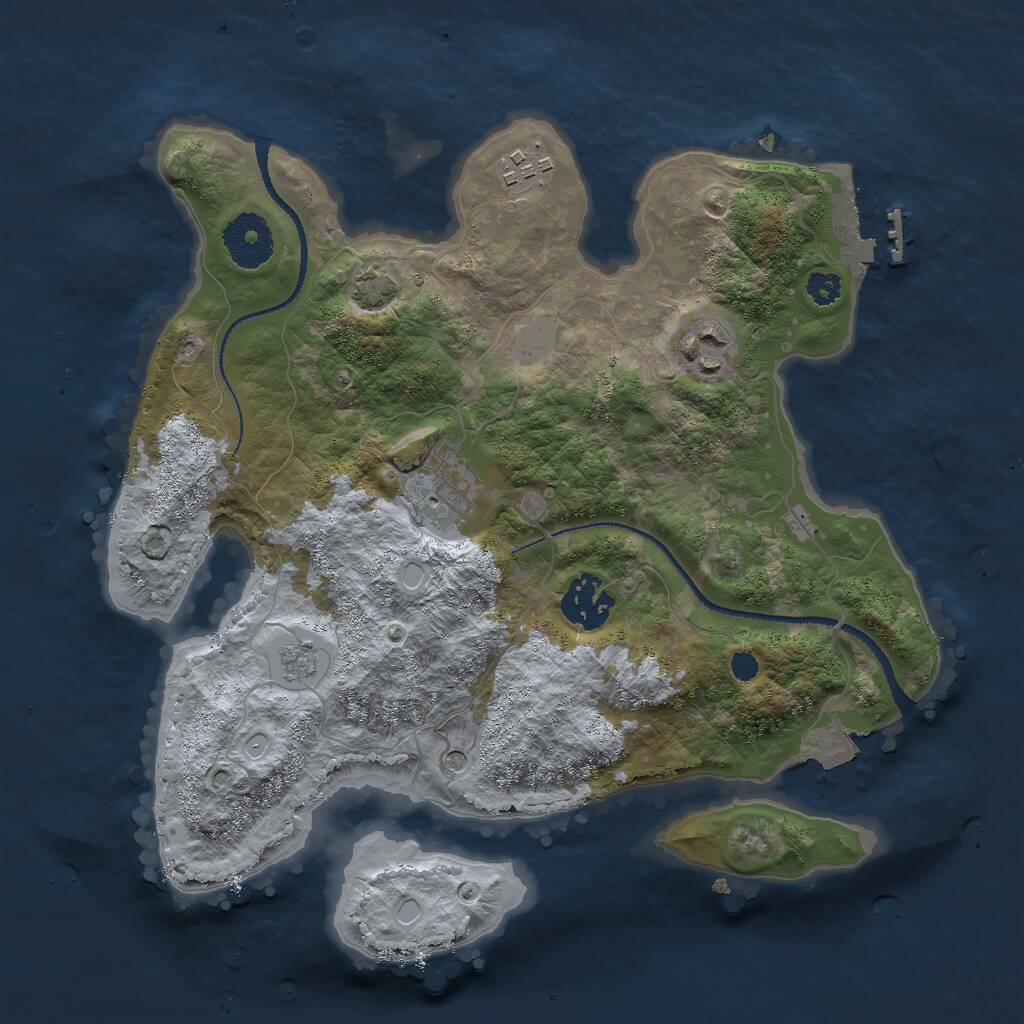 Rust Map: Procedural Map, Size: 3000, Seed: 4417388, 9 Monuments