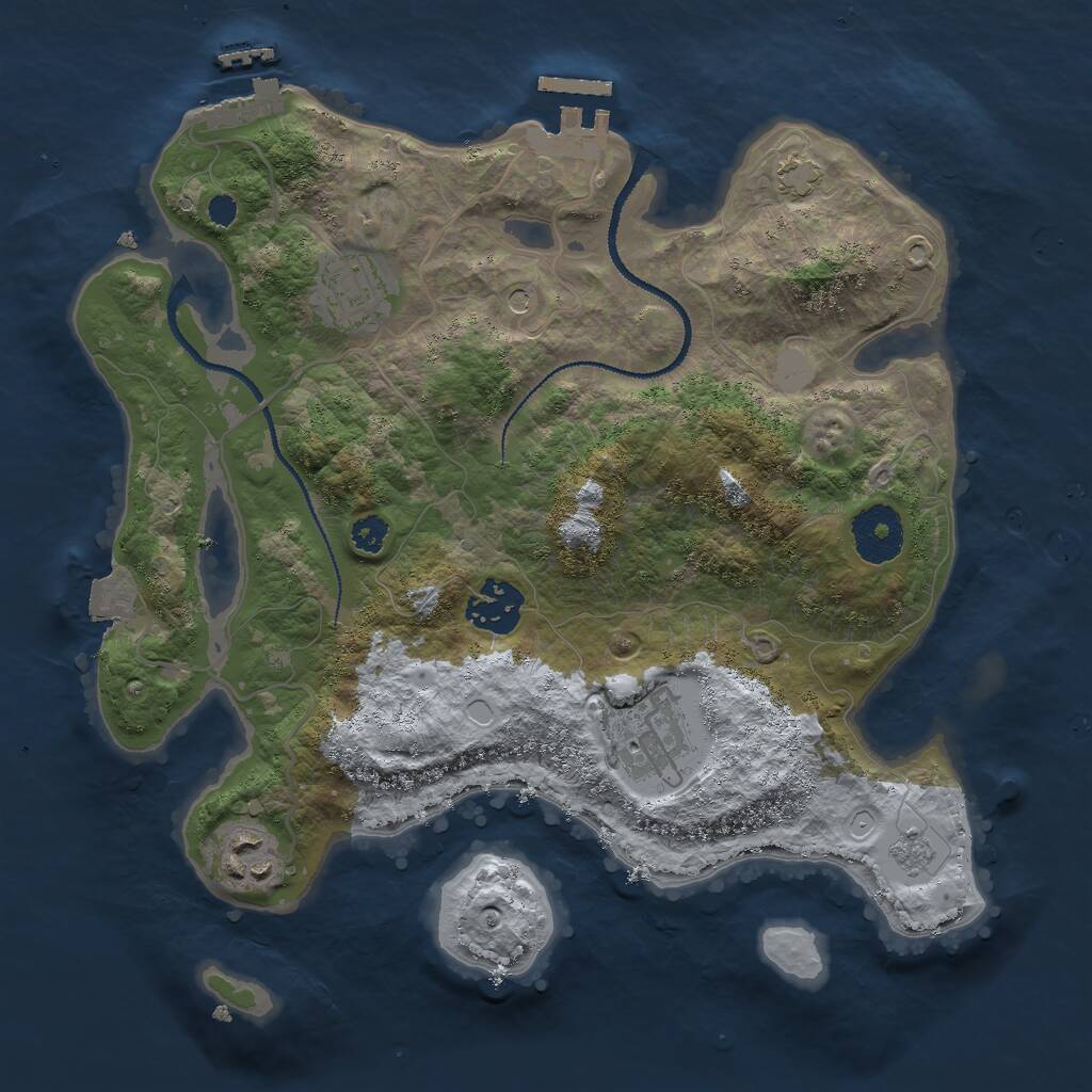 Rust Map: Procedural Map, Size: 3000, Seed: 1512017802, 10 Monuments