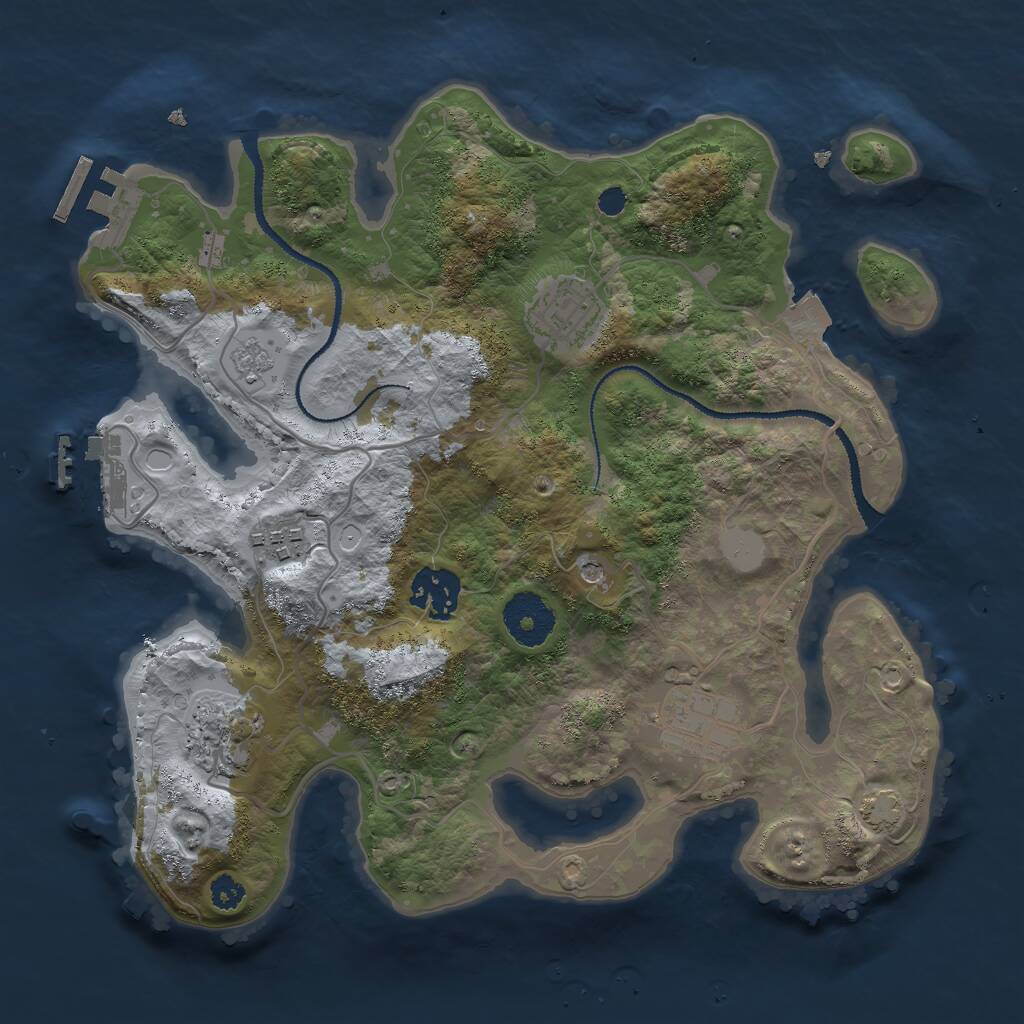 Rust Map: Procedural Map, Size: 3000, Seed: 861118162, 11 Monuments