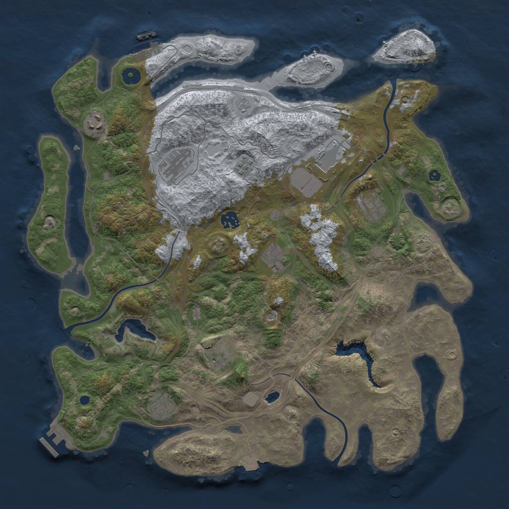 Rust Map: Procedural Map, Size: 4250, Seed: 4553, 15 Monuments