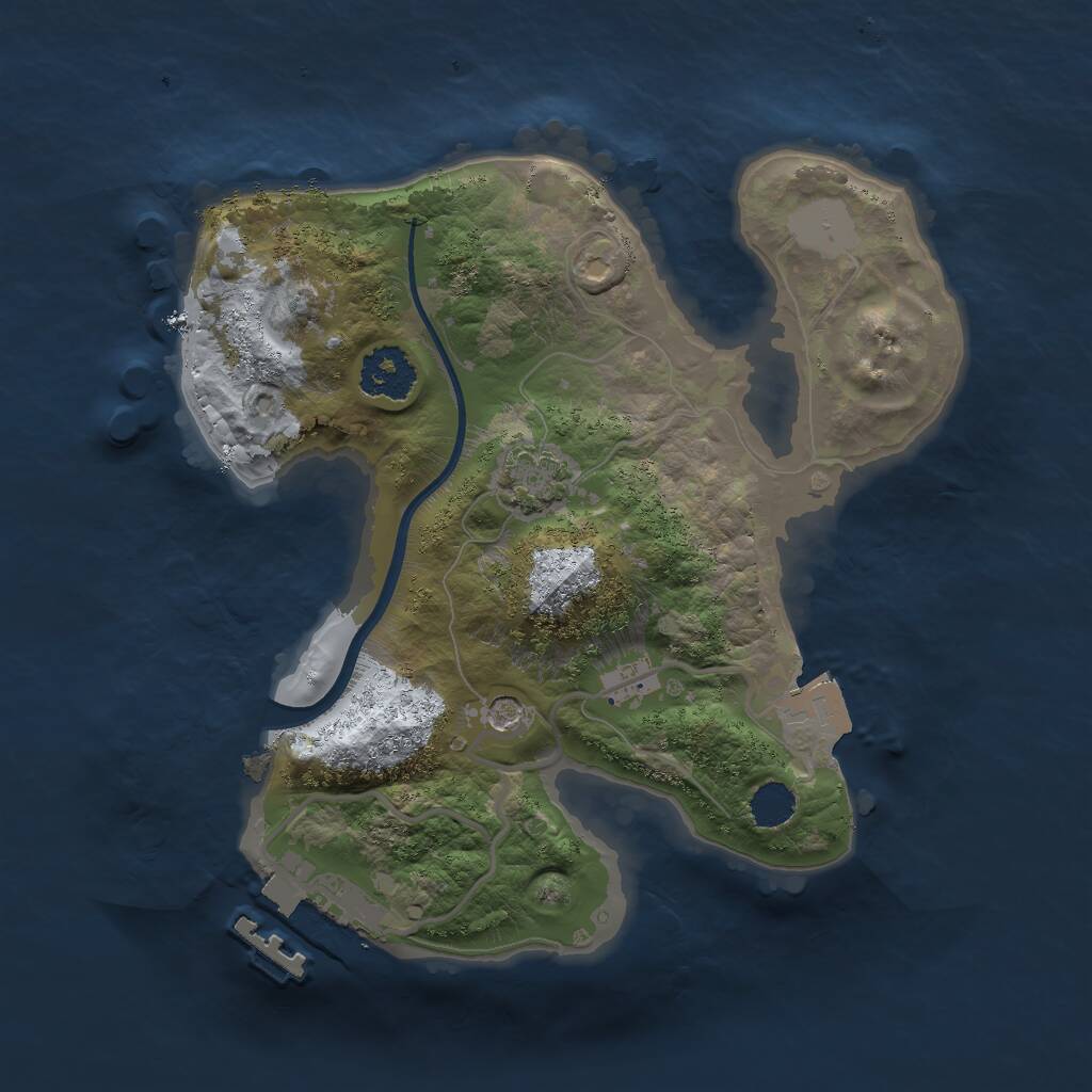 Rust Map: Procedural Map, Size: 2000, Seed: 1511324742, 4 Monuments