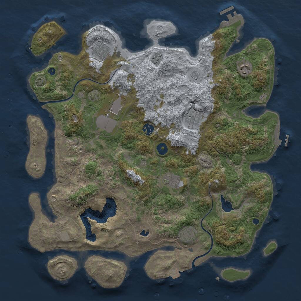 Rust Map: Procedural Map, Size: 4000, Seed: 873479661, 15 Monuments