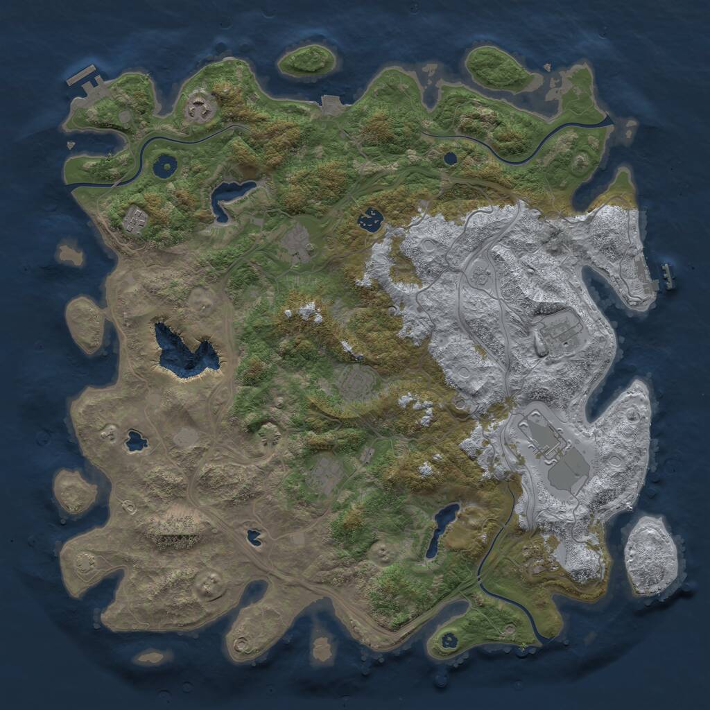 Rust Map: Procedural Map, Size: 4500, Seed: 1762124745, 15 Monuments