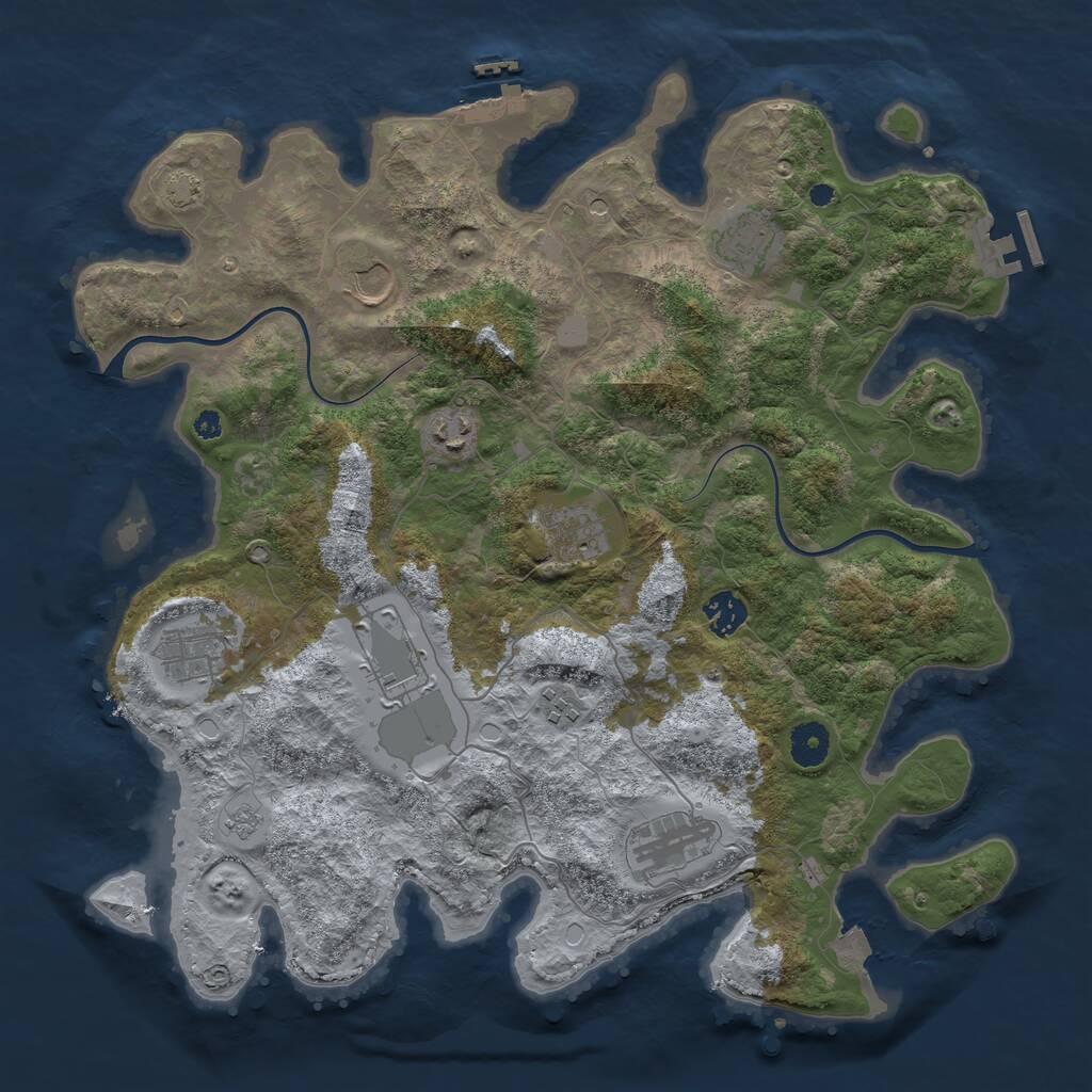 Rust Map: Procedural Map, Size: 3850, Seed: 235373593, 15 Monuments