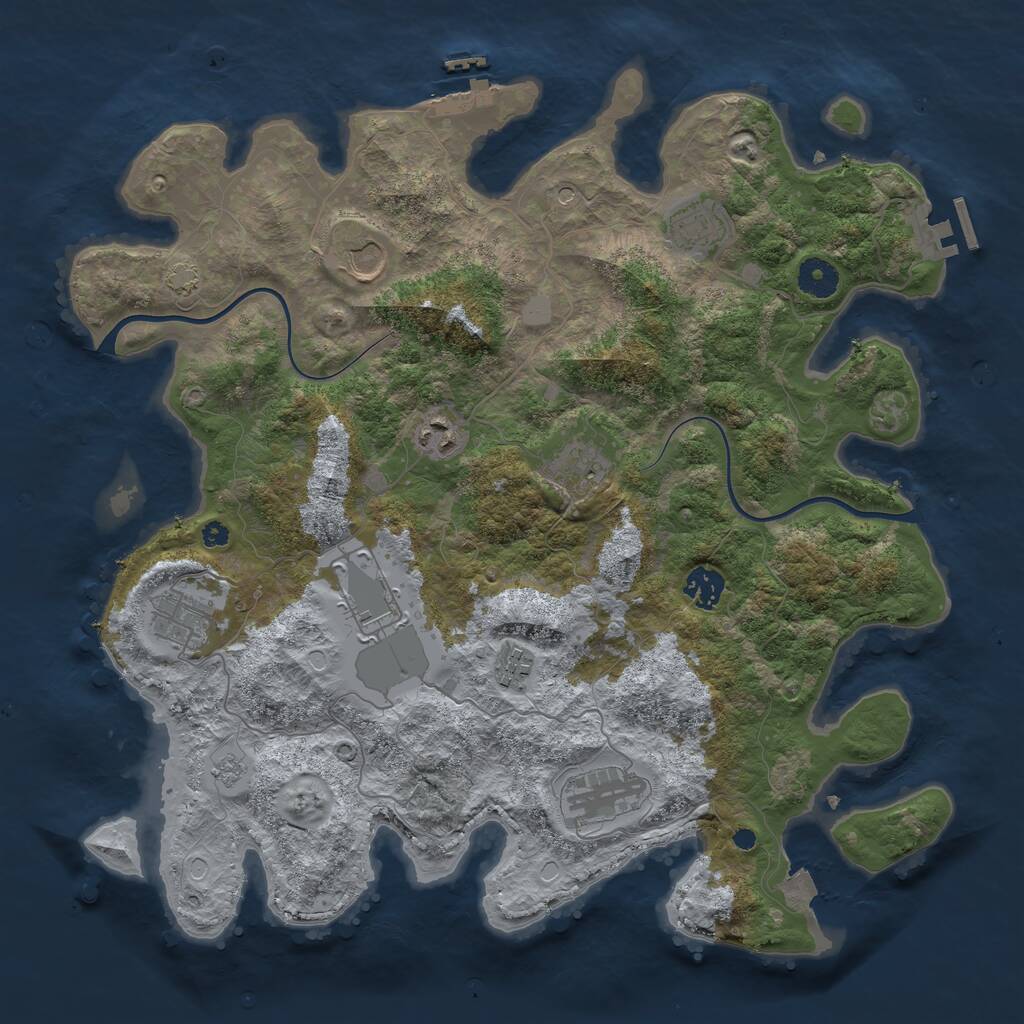 Rust Map: Procedural Map, Size: 3850, Seed: 235373593, 15 Monuments