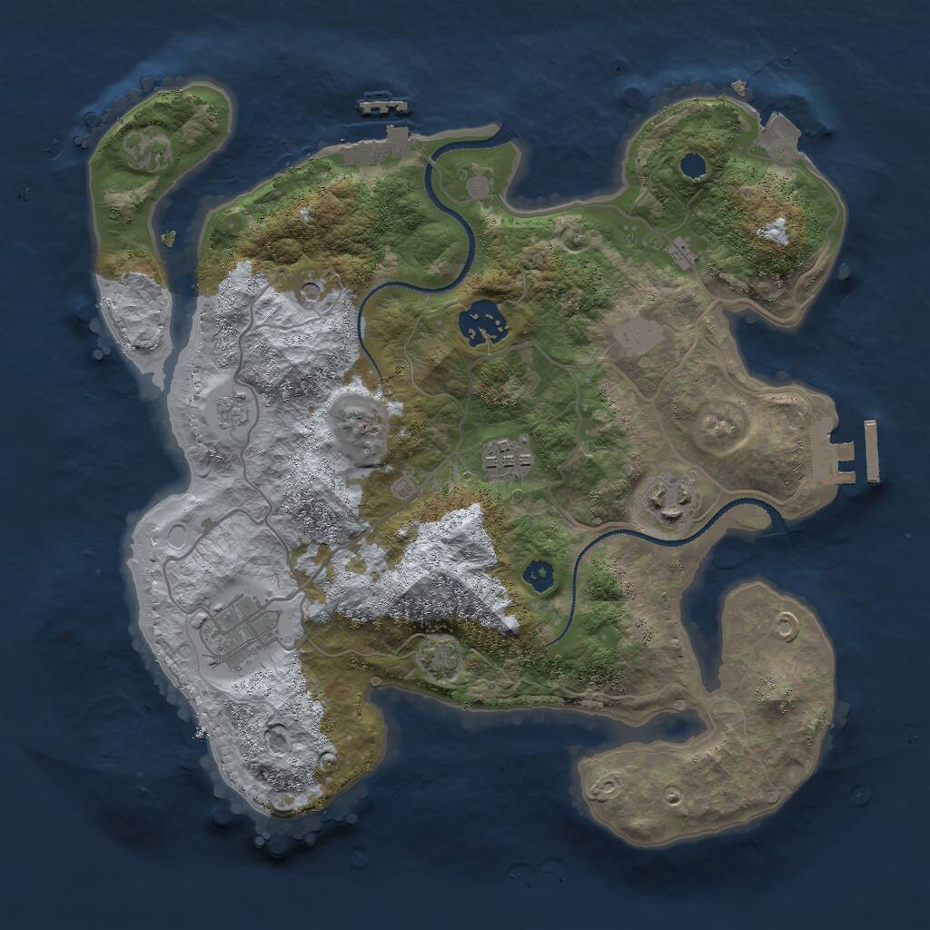 Rust Map: Procedural Map, Size: 3018, Seed: 488863100, 10 Monuments