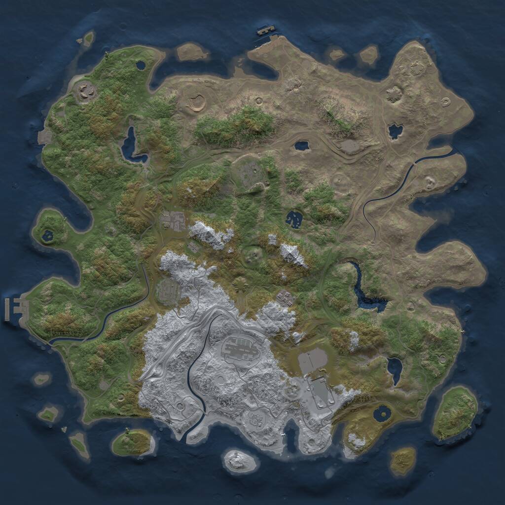 Rust Map: Procedural Map, Size: 4500, Seed: 447204251, 15 Monuments