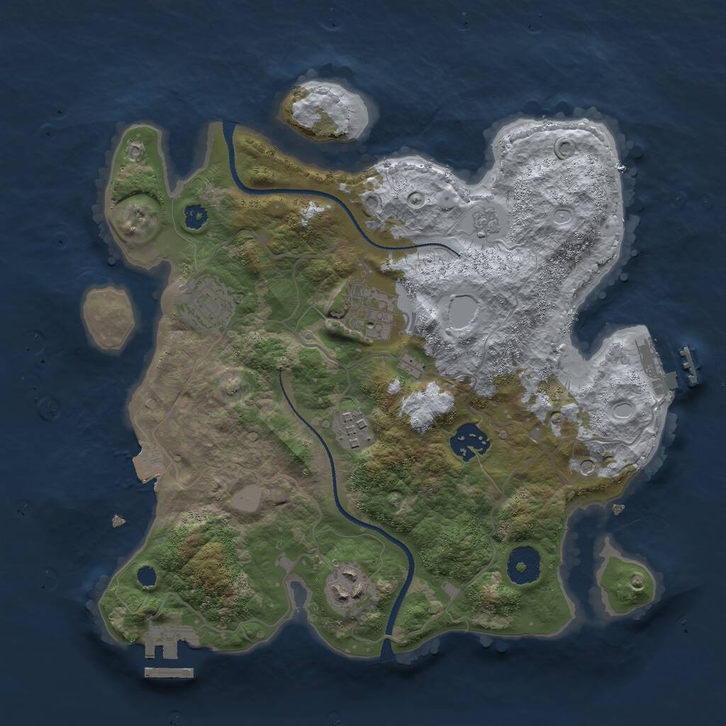 Rust Map: Procedural Map, Size: 3000, Seed: 183091502, 10 Monuments