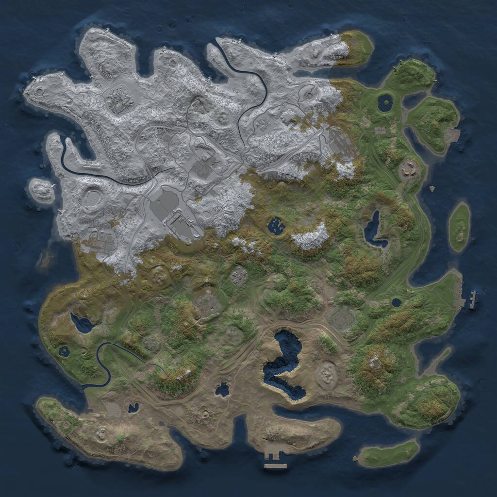 Rust Map: Procedural Map, Size: 4500, Seed: 69423362, 16 Monuments