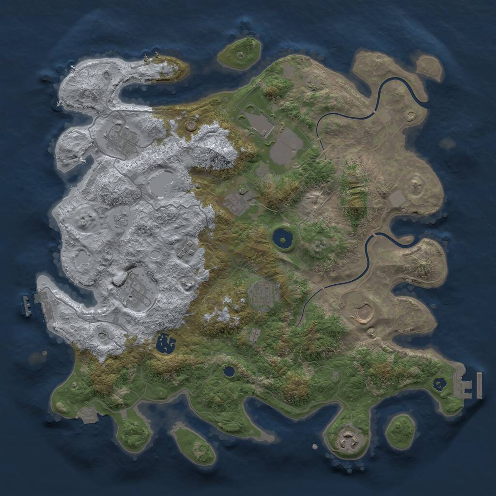 Rust Map: Procedural Map, Size: 3750, Seed: 1992041504, 15 Monuments
