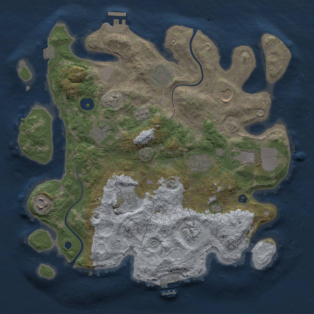 Rust Map: Procedural Map, Size: 3500, Seed: 133095976, 15 Monuments