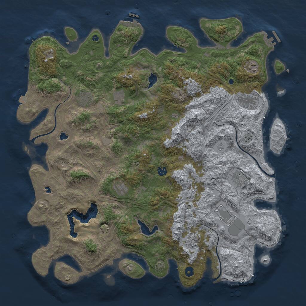 Rust Map: Procedural Map, Size: 4800, Seed: 2111793552, 16 Monuments