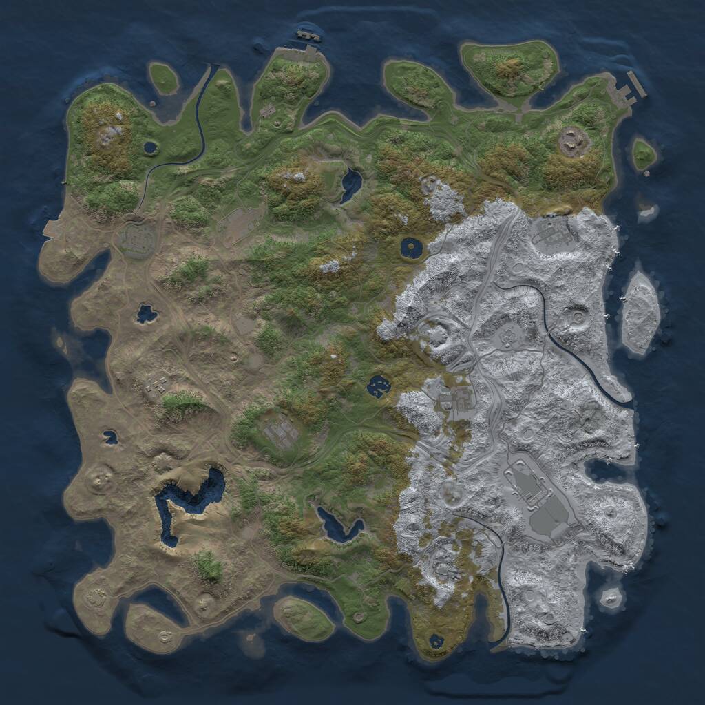 Rust Map: Procedural Map, Size: 4800, Seed: 2111793552, 16 Monuments
