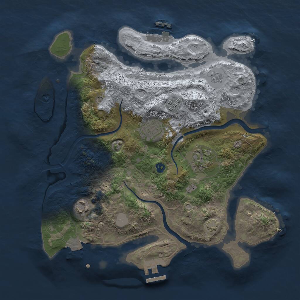 Rust Map: Procedural Map, Size: 3000, Seed: 267669635, 10 Monuments