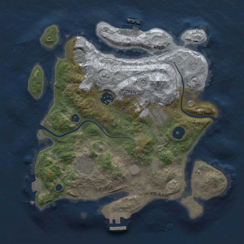 Rust Map: Procedural Map, Size: 3000, Seed: 267669635, 10 Monuments