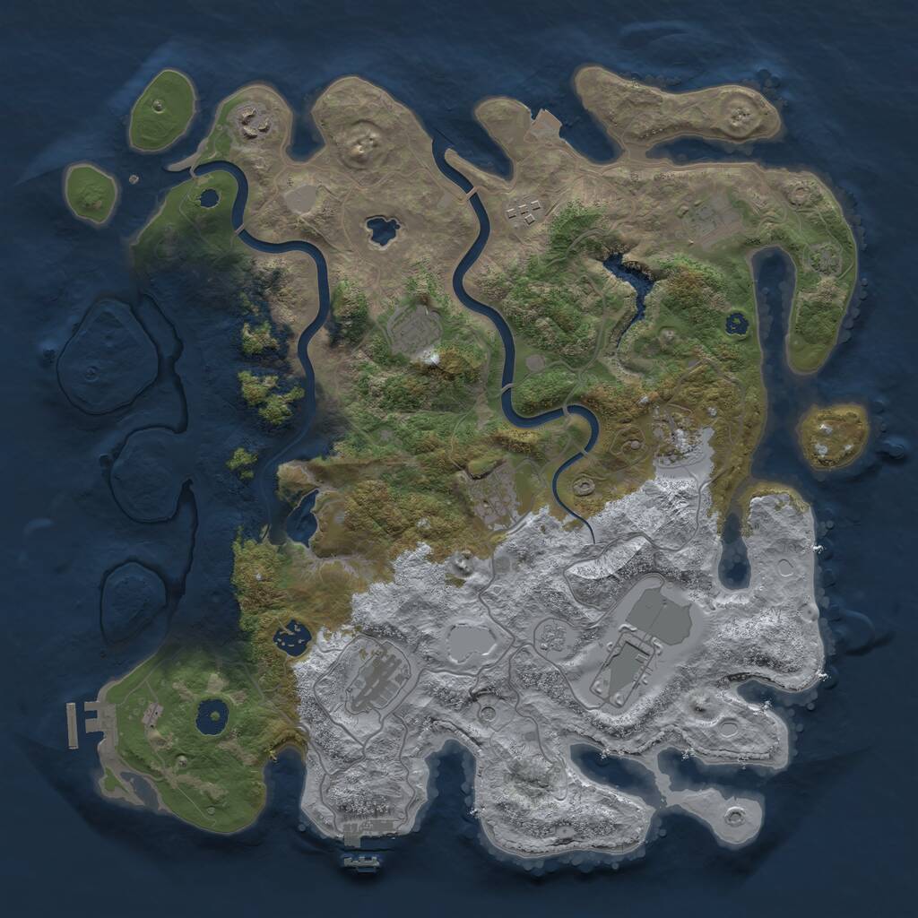 Rust Map: Procedural Map, Size: 4000, Seed: 57425487, 15 Monuments