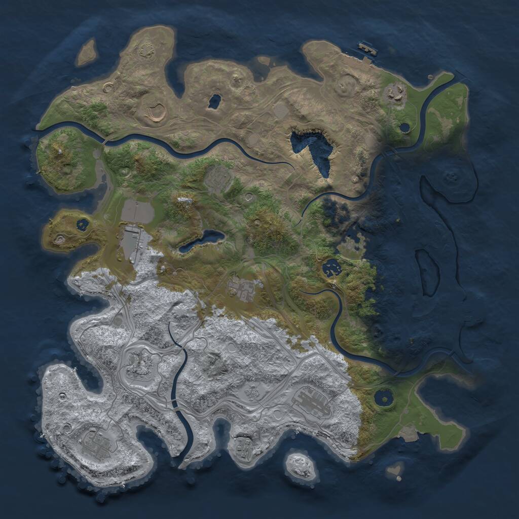 Rust Map: Procedural Map, Size: 4250, Seed: 548651748, 17 Monuments