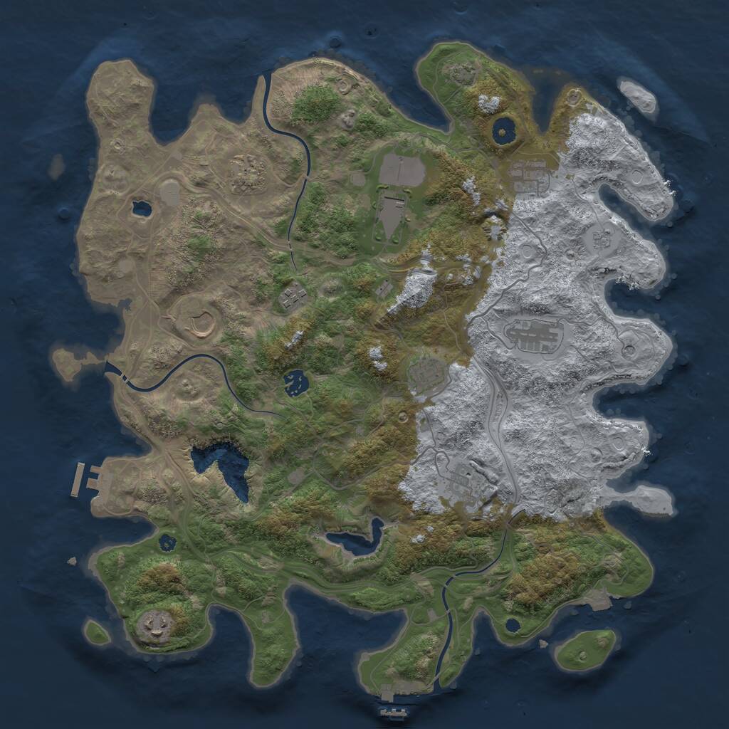 Rust Map: Procedural Map, Size: 4250, Seed: 852471856, 16 Monuments