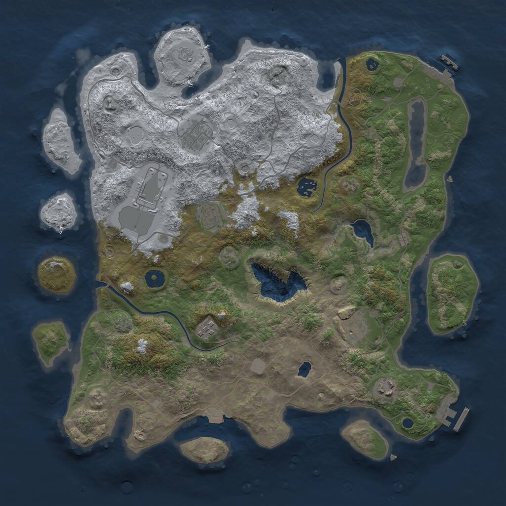 Rust Map: Procedural Map, Size: 4000, Seed: 1336459147, 13 Monuments