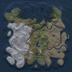 Thumbnail Rust Map: Procedural Map, Size: 4000, Seed: 3487, 13 Monuments